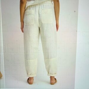 Everlane Linen Pull On Barrel Pant Cream